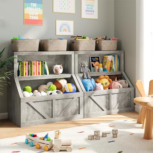 Wooden Kids Bookshelf and Toy Storage M99245