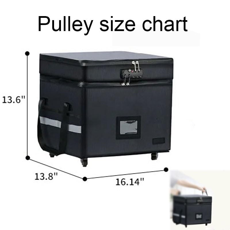 Fireproof Document Box with Lock, Water-Resistant File Box Organizer with Handles I907