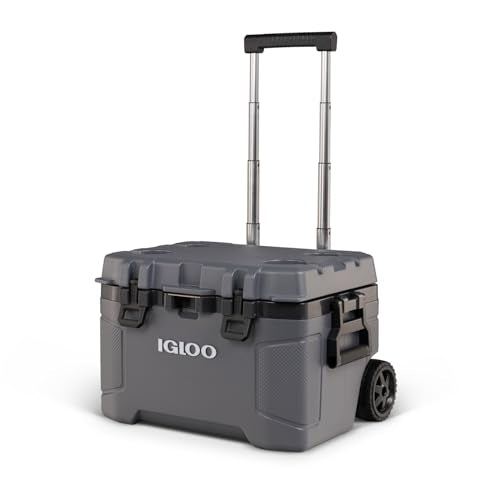52Qt Wheeled Cooler Insulated Hard Shell Ice Chest T7159