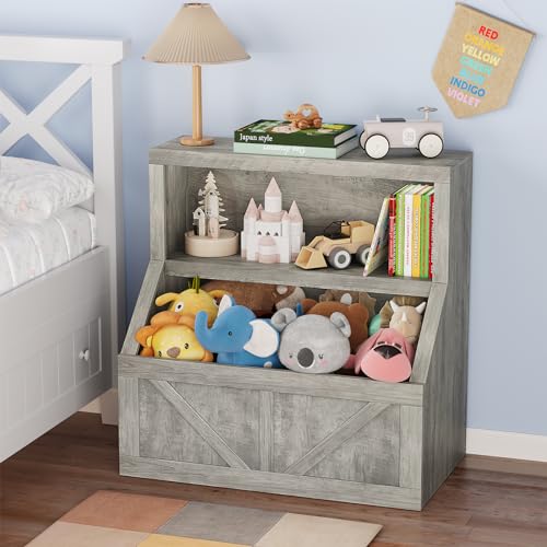 Wooden Kids Bookshelf and Toy Storage M99245