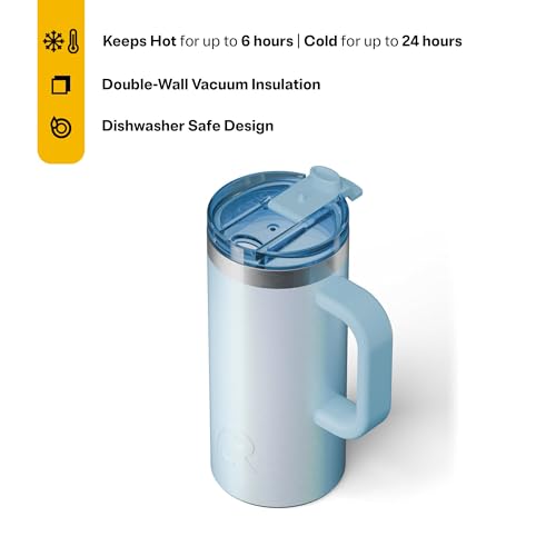 20oz Insulated Stainless Steel Travel Mug with Lid and Handle O293