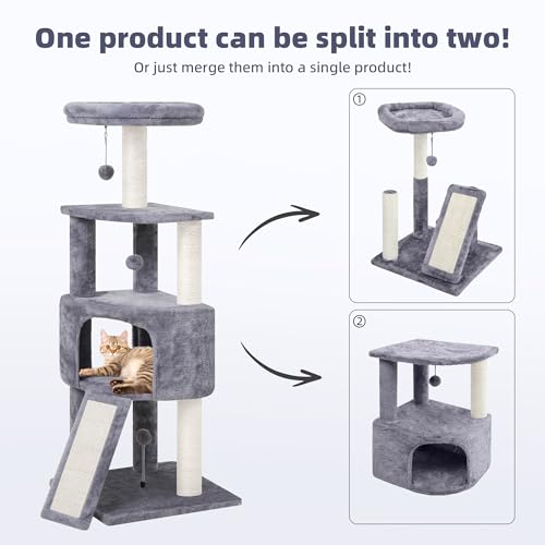 Grey Cat Tree with Scratching Post K1920