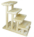 Brown 4-Step Wooden Pet Stairs with Detachable Carpet B8192