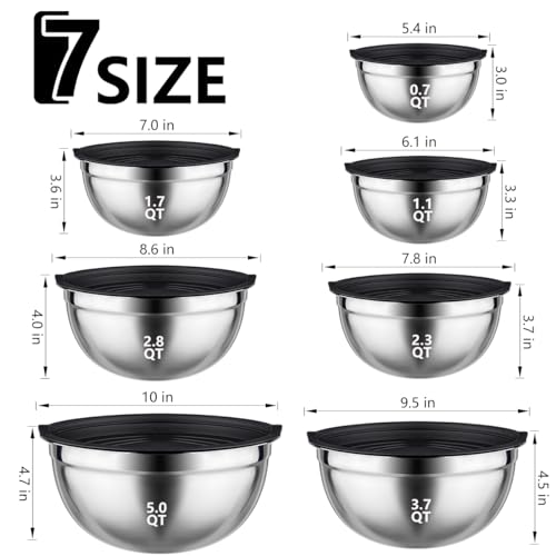26 PCS Stainless Steel Nesting Black Mixing Bowls Set M63953