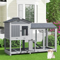 Grey 63" 2 Story Rabbit Hutch with Removable Trays F456814