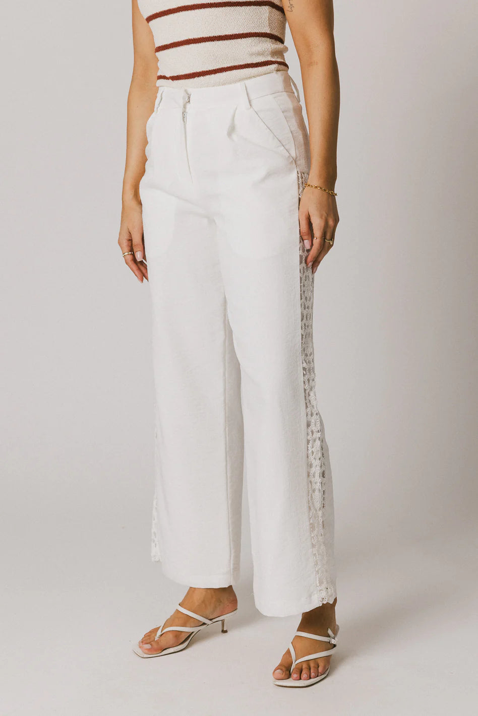 White Crochet Pants R746