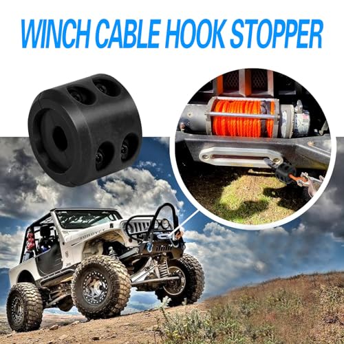 Black Trailer Winch Cable Hitch Stopper with Metal Installation Tool A15350