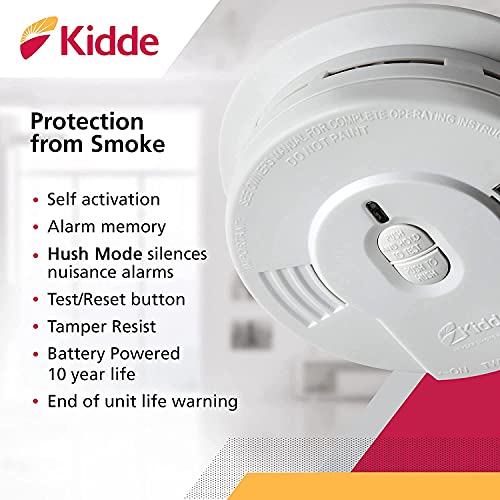10-Year Battery Powered Smoke Detector with LED Warning Light Z57246