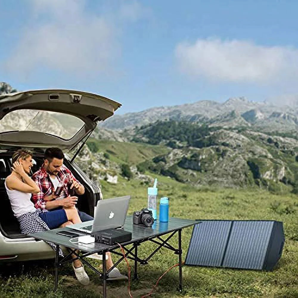 200W 154Wh Portable Power Station with 100W Foldable Solar Panel I1300