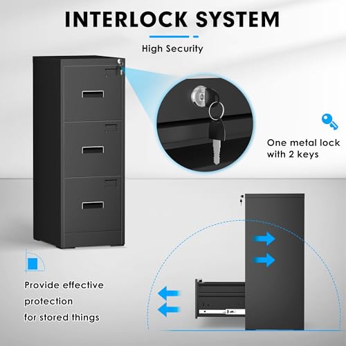 Black 2 Drawer Locking Metal File Cabinet R569000