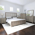 Gray Wood Queen Bedroom Set with Dresser, Mirror, Nightstand, and Chest M89105