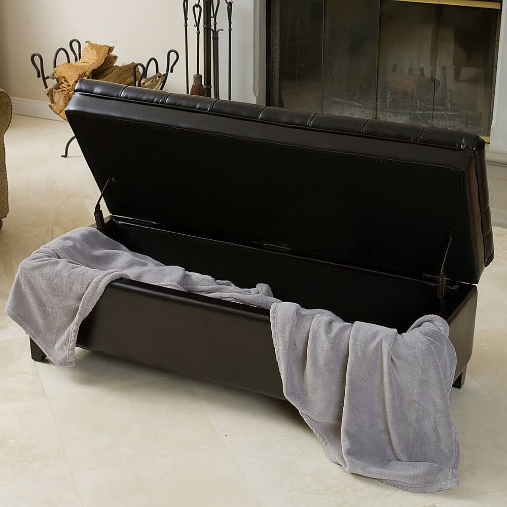 Espresso Tufted Storage Ottoman W47193