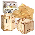 Wooden Puzzle Box with Hidden Compartment A75135