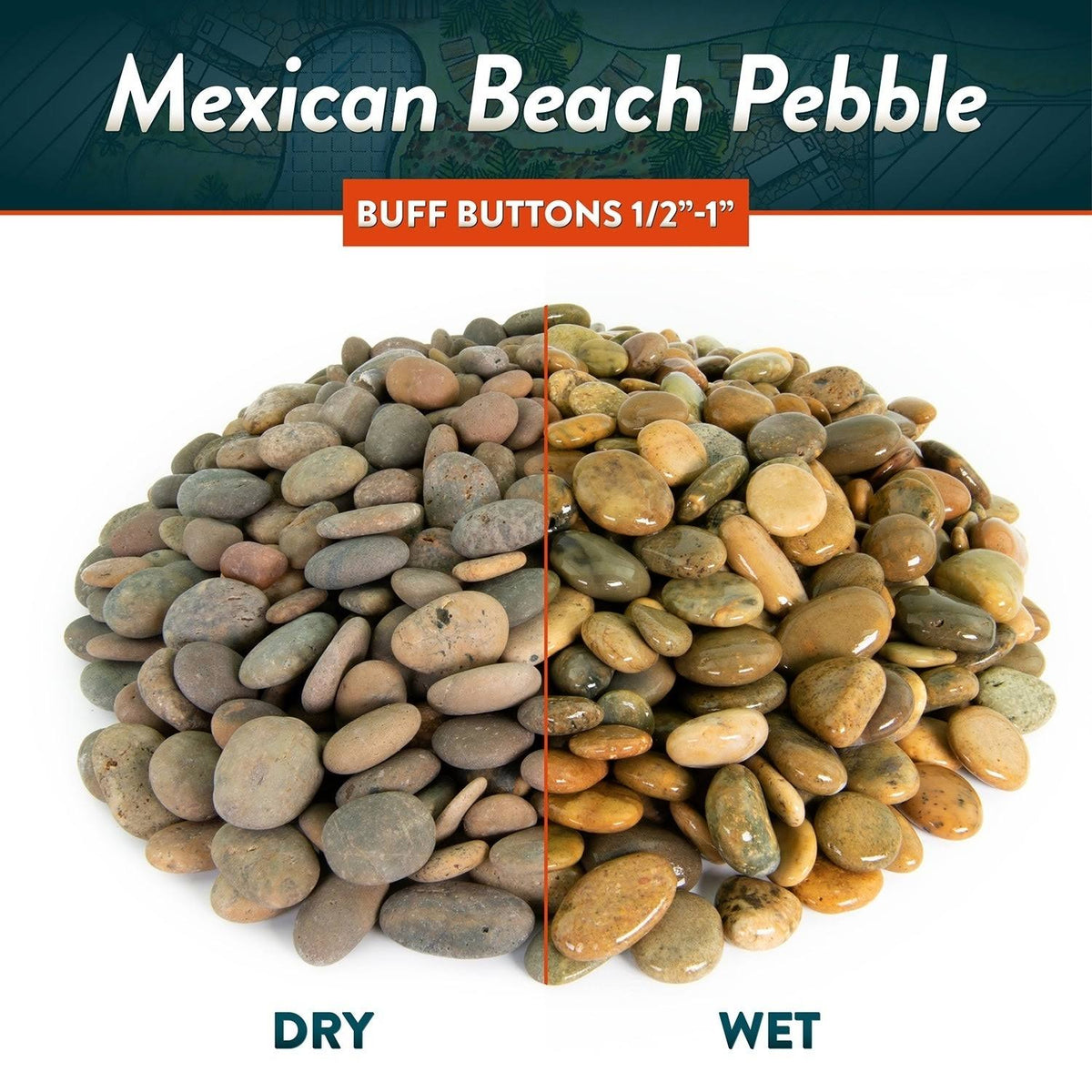Mexican Beach Pebbles 40 lbs Smooth Round Stones W23177