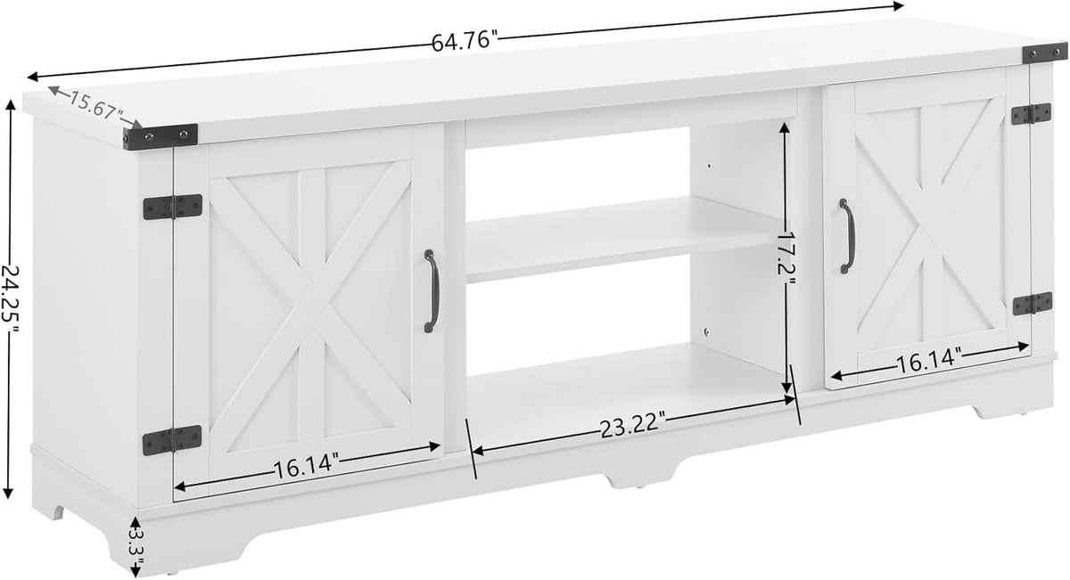 White Large Fireplace TV Stand with 23" Fireplace Insert R3581