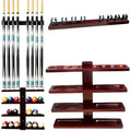 Wall-Mounted Hardwood Pool Stick Holder for 8-Cue Storage O20510