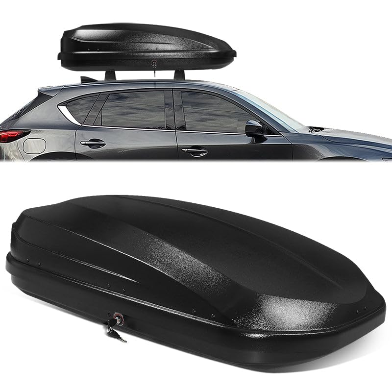 12.7 cu. ft. Black Hard Shell Rooftop Cargo Carrier 55 x 34.5 x 14 Inches 110 LBS N932