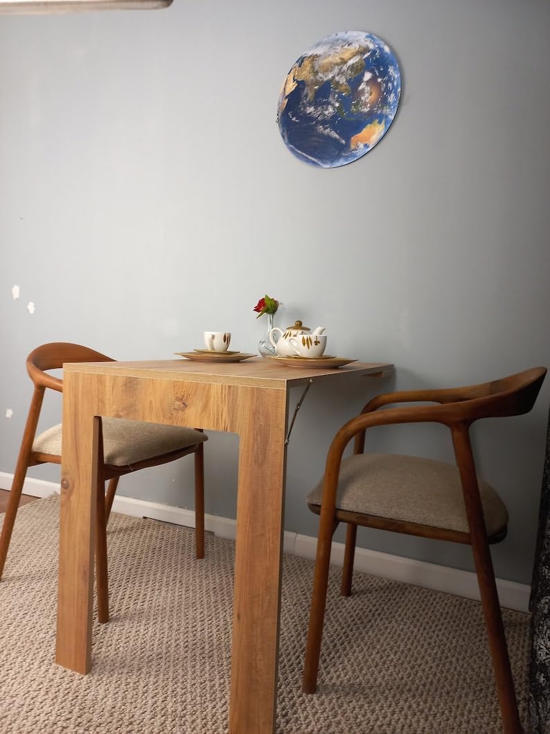 Anthracite Gray Pine Wall Mounted Folding Table H2460