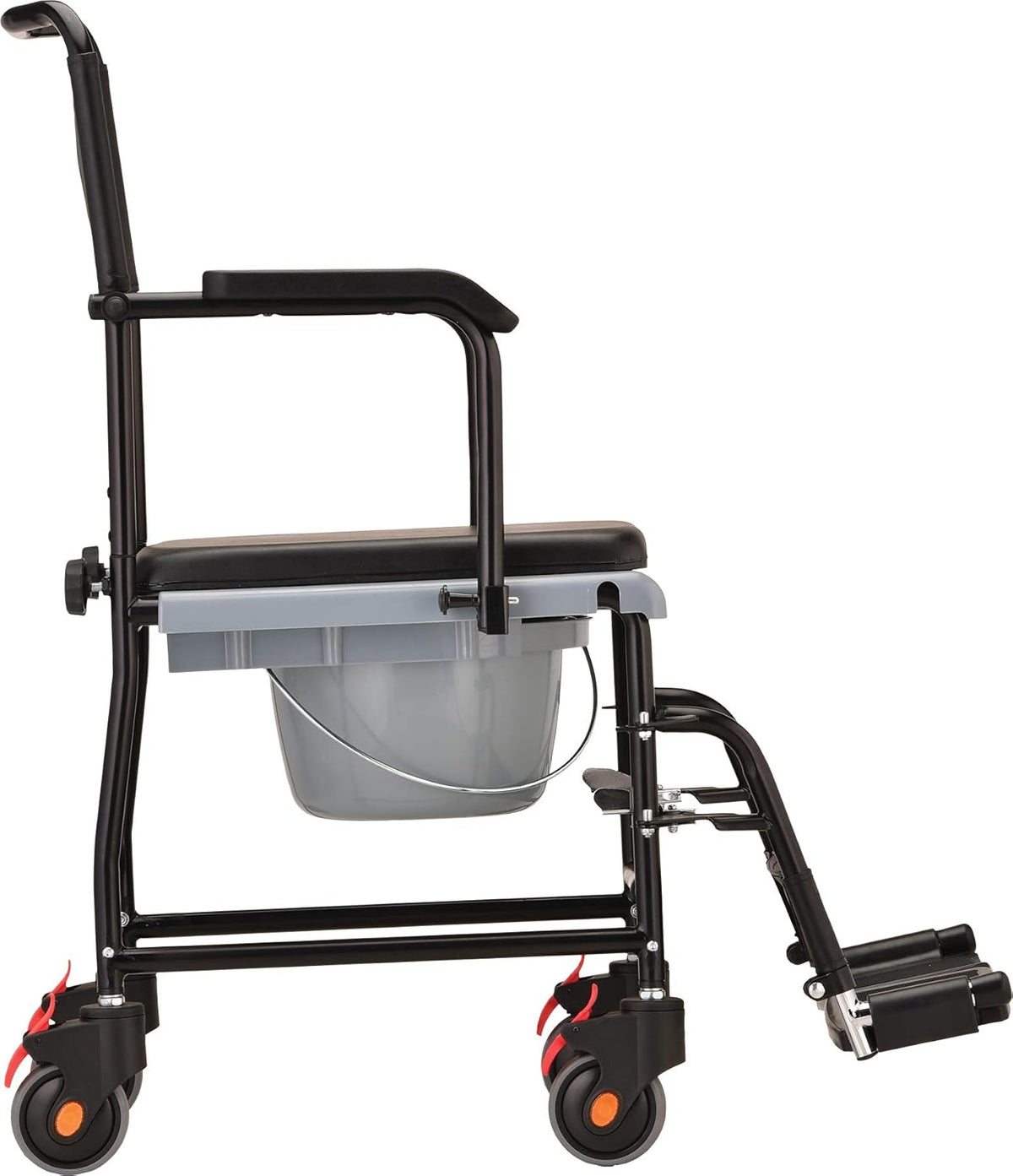Hammertone Transport Chair Commode with Locking Wheels and Removable Padded Seat T184