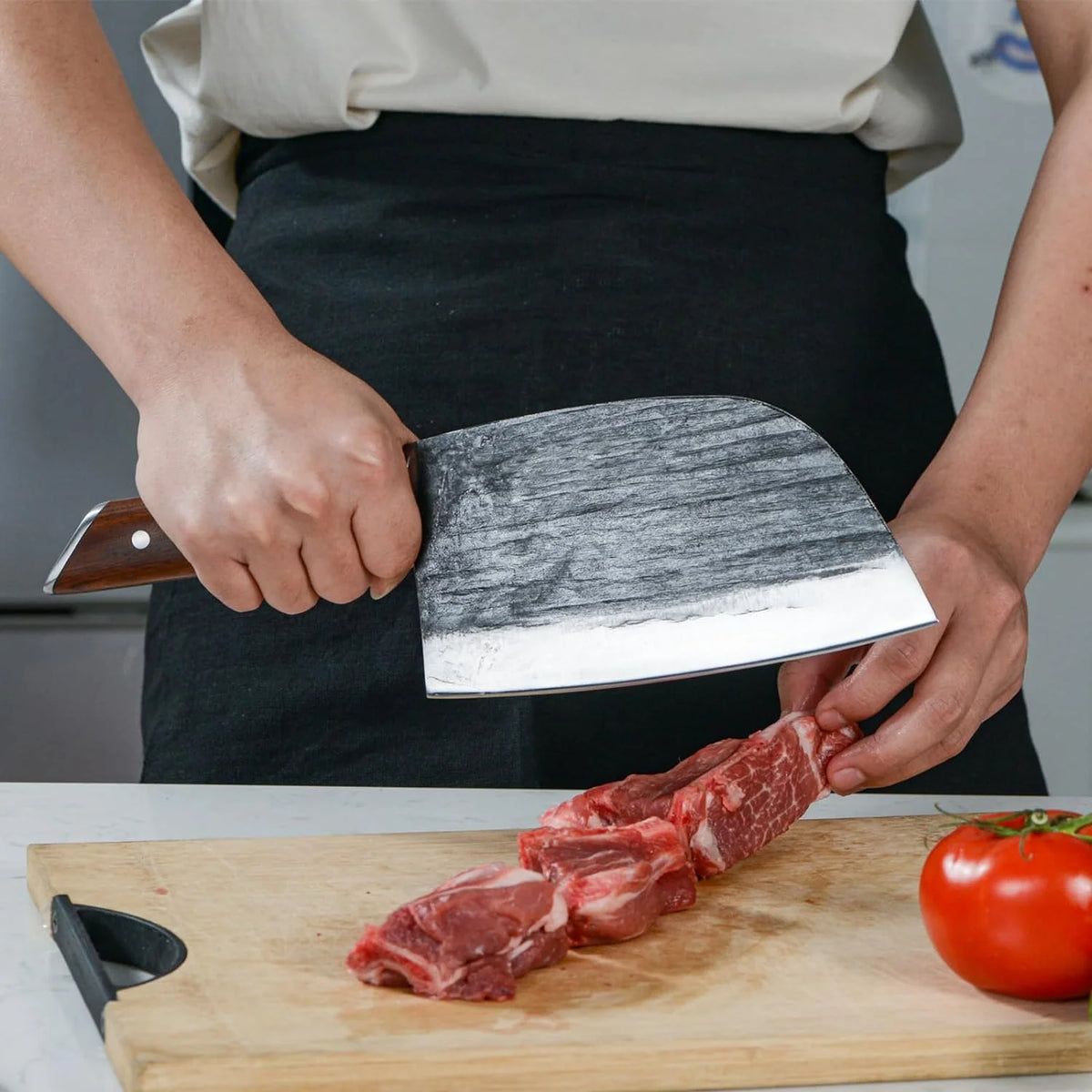 7.4 in Full Tang High Carbon Manganese Steel Meat Cleaver Knife D29573