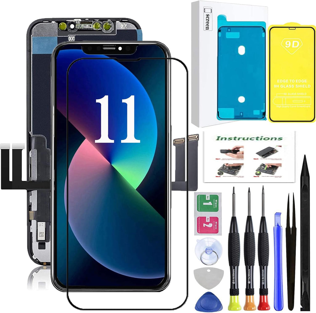 iPhone 11 LCD Display 3D Touch Digitizer Assembly 6.1 inch with Repair Tools and Screen Protector Q2684
