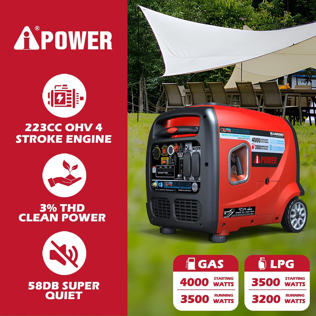 4000 Watt Portable Inverter Generator Gas & Propane Powered X865980