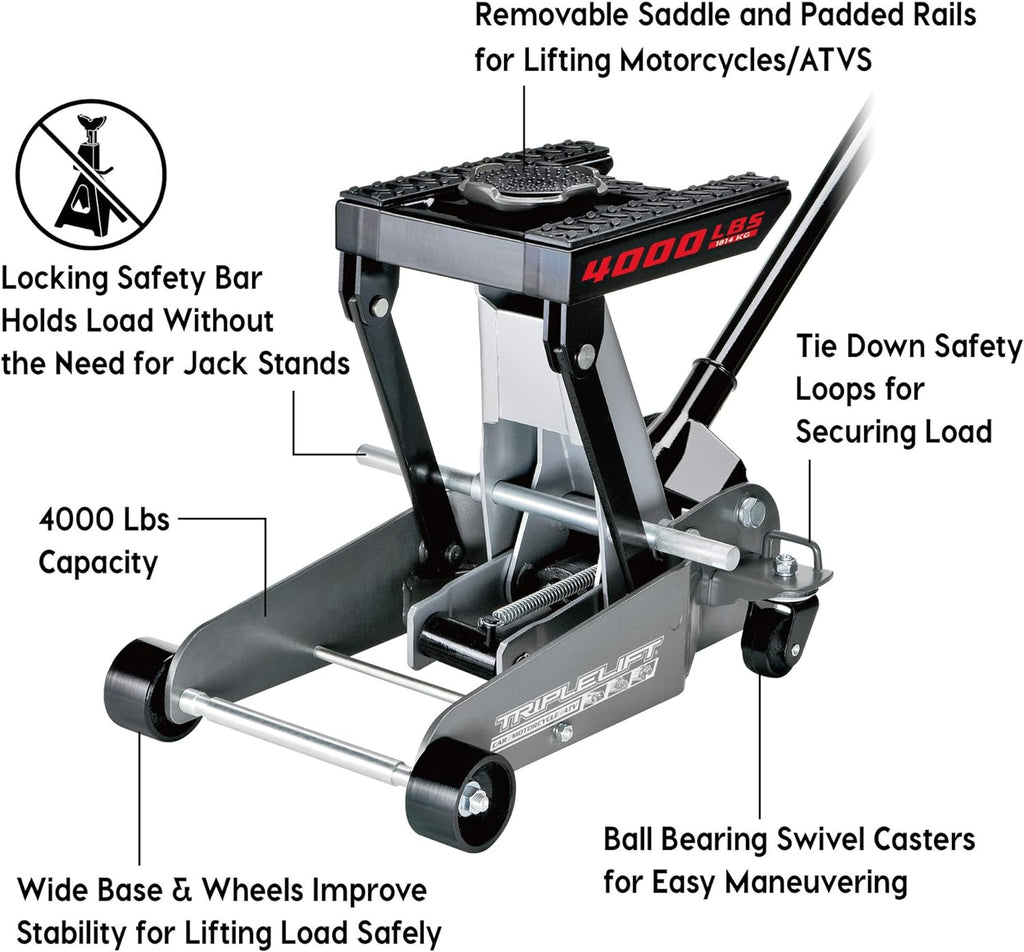 Heavy Duty 4000 lb Triple Lift Jack L9884