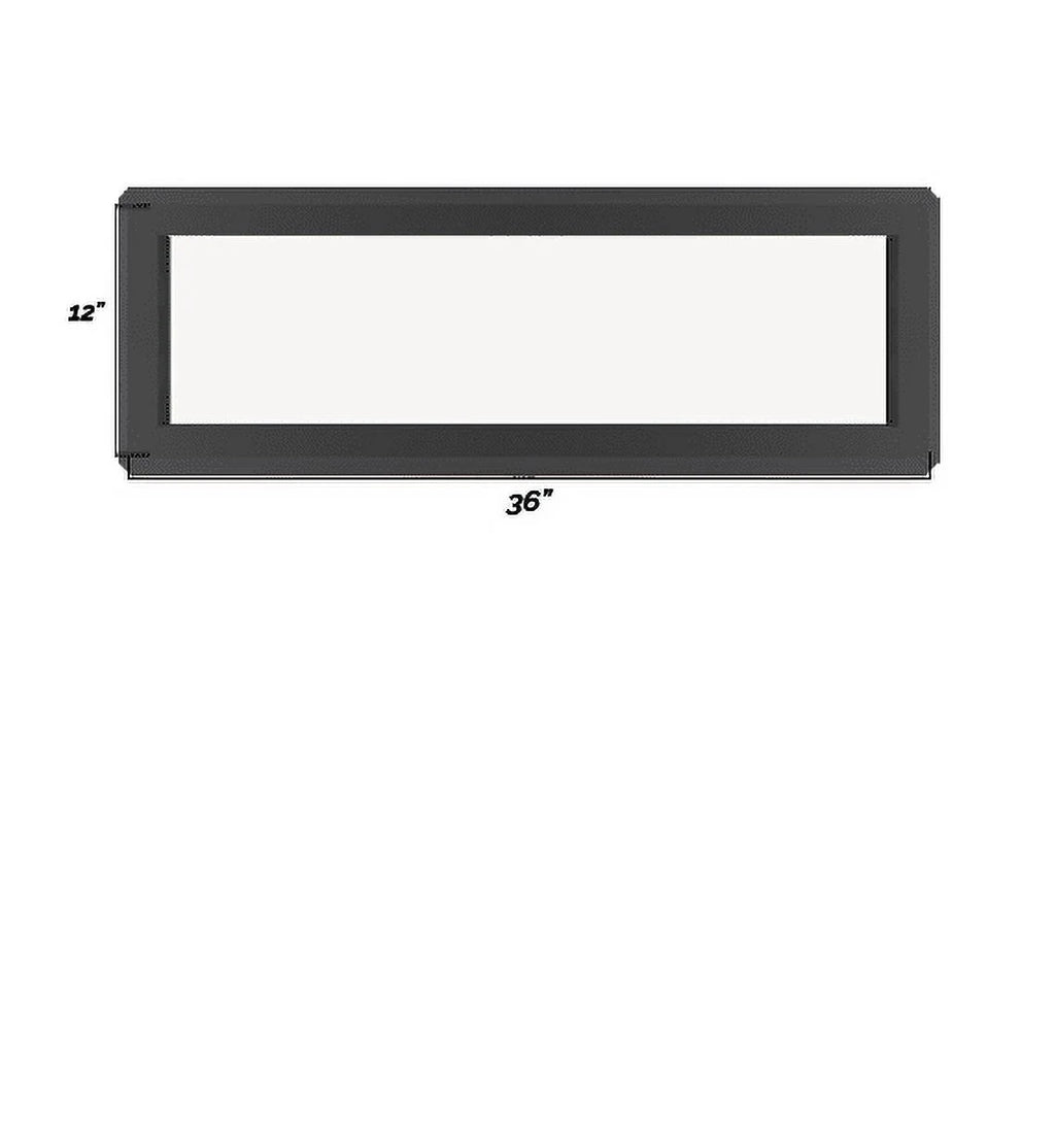Black Vinyl Transom Window 36" x 12" Low-E Tempered Glass Argon Gas Window L557121