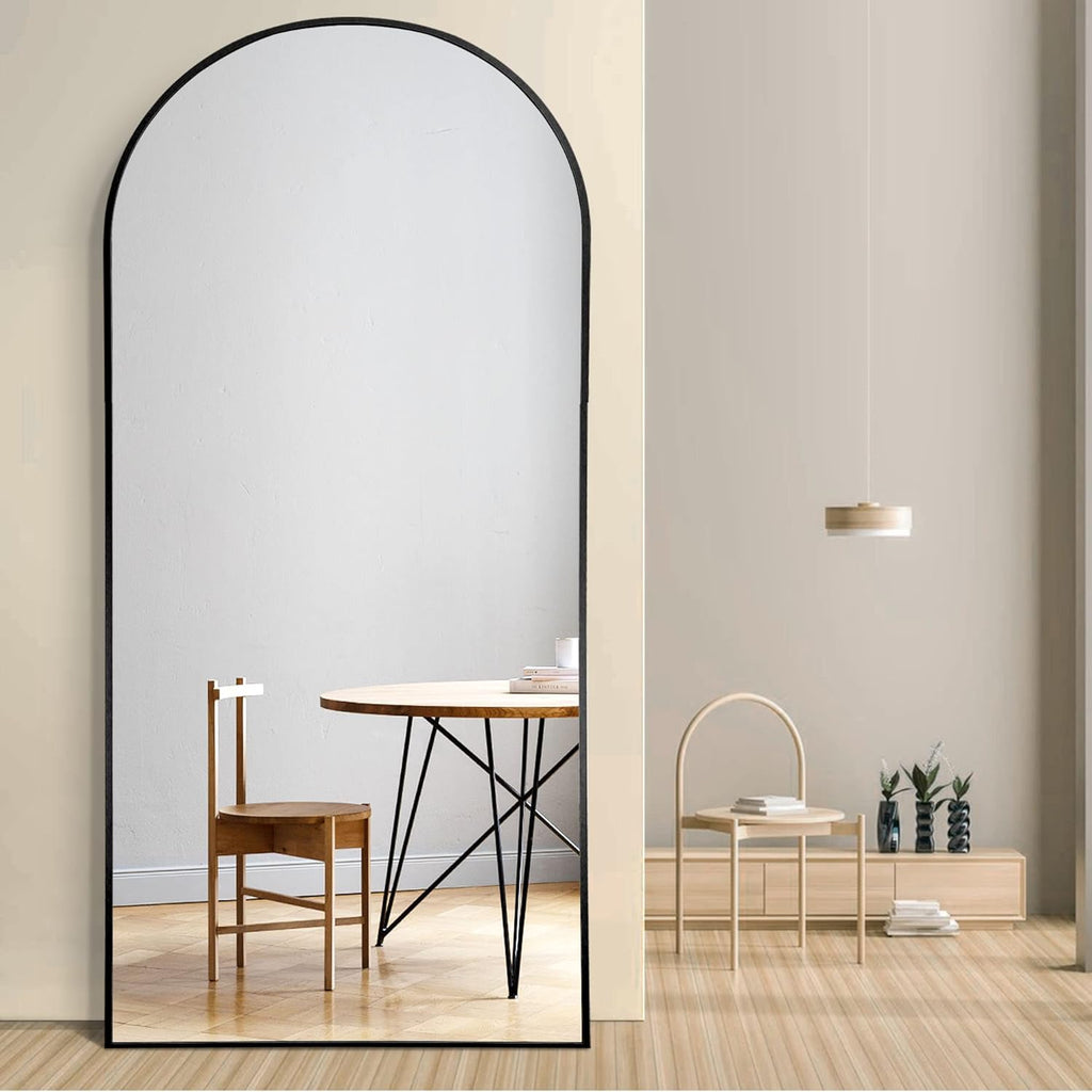 71''x31'' Black Arched Floor Mirror Y355660
