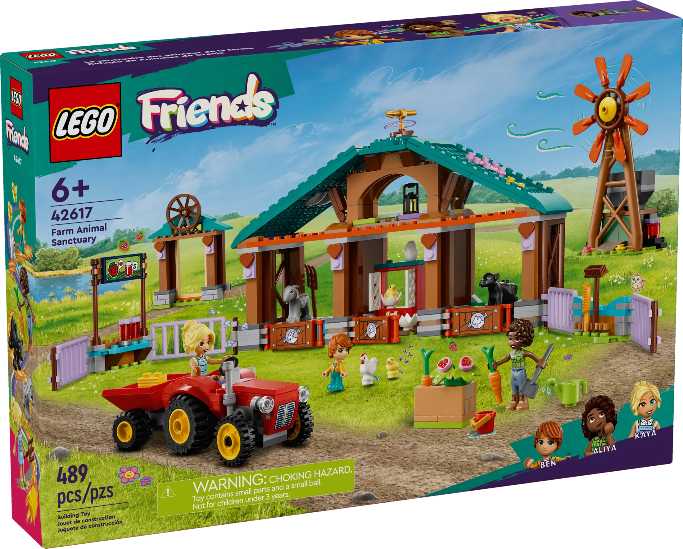 Farm Animal Sanctuary and Tractor Toy with 3 Mini-Doll Characters and 5 Farm Animal Toys Including a Baby Cow Q472