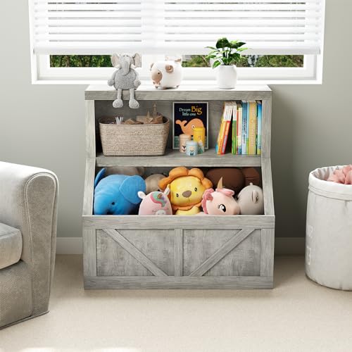 Wooden Kids Bookshelf and Toy Storage M99245