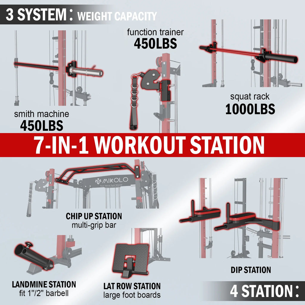 2000lbs Squat Rack with Weight Bench Combo S7138