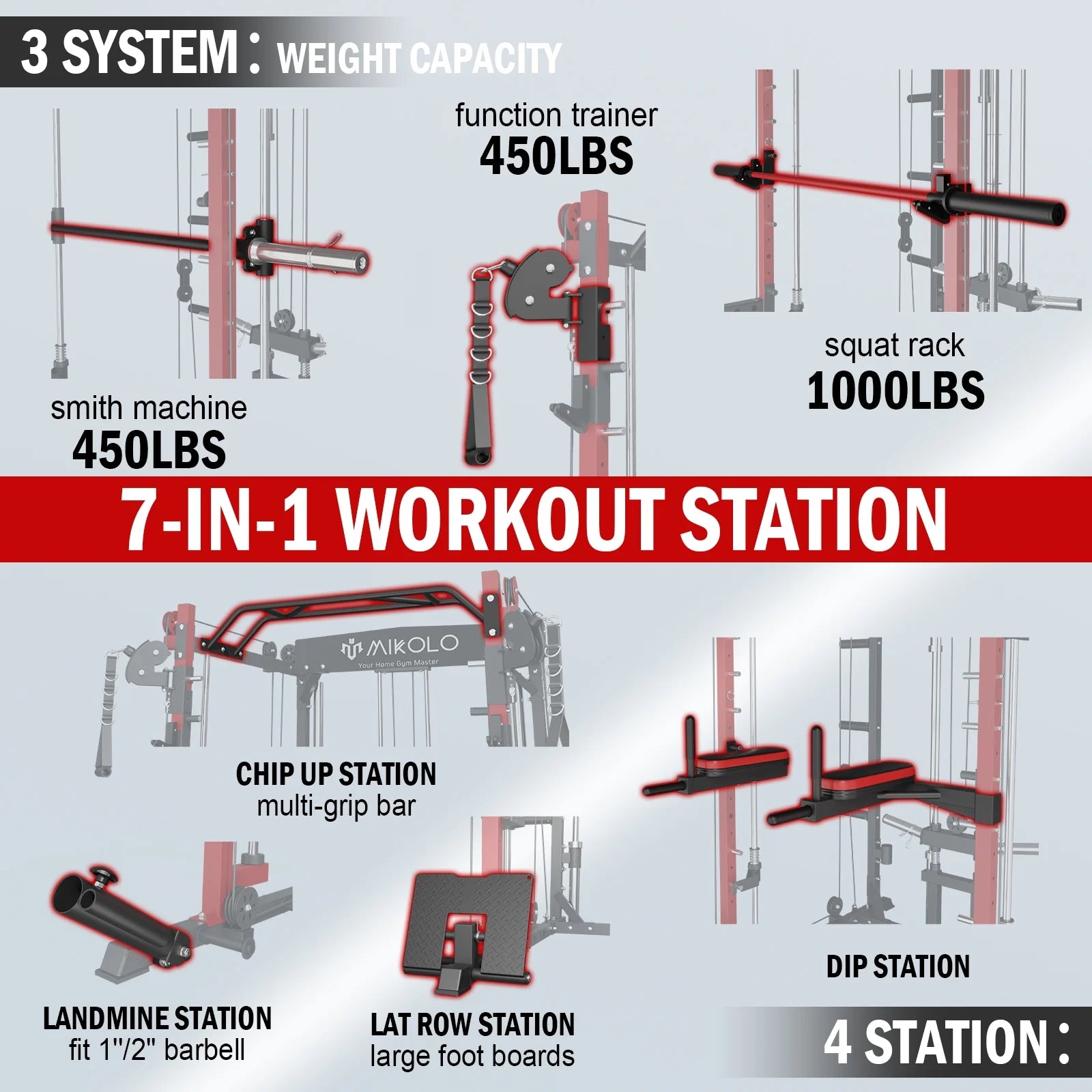 2000lbs Squat Rack with Weight Bench Combo S7138