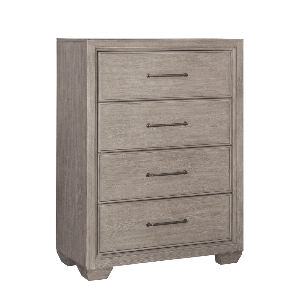 Gray Wood Queen Bedroom Set with Dresser, Mirror, Nightstand, and Chest M89105