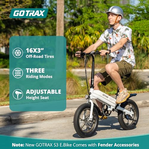 16x3.0 Fat Tire Folding Electric Bike with Removable Battery R938