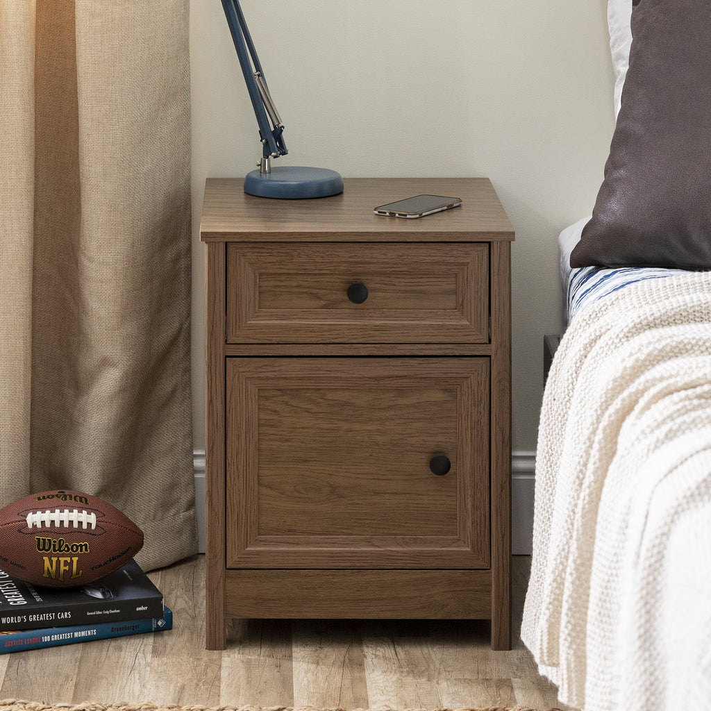 Dark Walnut 1 Door and Drawer Nightstand M886335