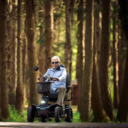 Orange Mobility Scooter, 400 Lbs Weight Capacity, 50 Ah Battery, 18"x18" Seat P2403