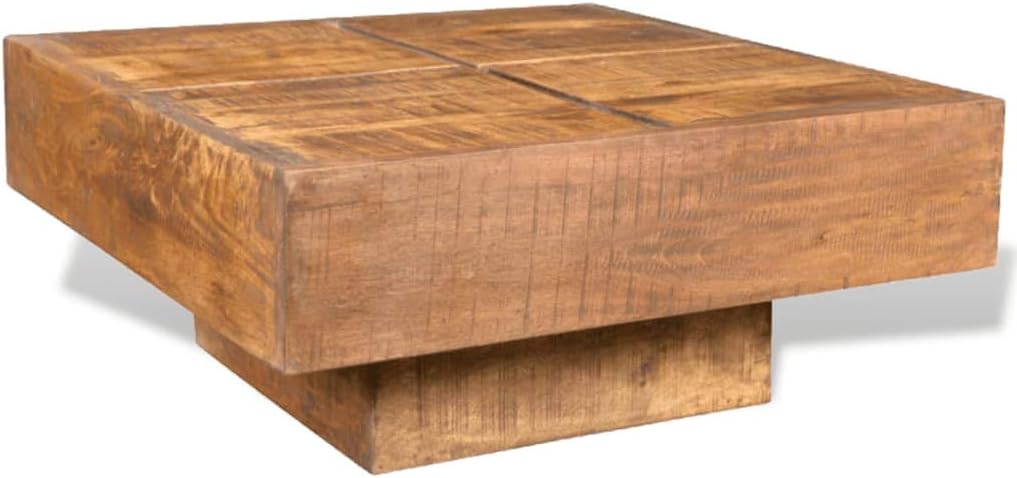 Brown Square Solid Mango Wood Coffee Table I860