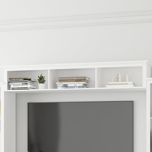 Grey 102" W Large Farmhouse TV Stand with Glass Doors L43122