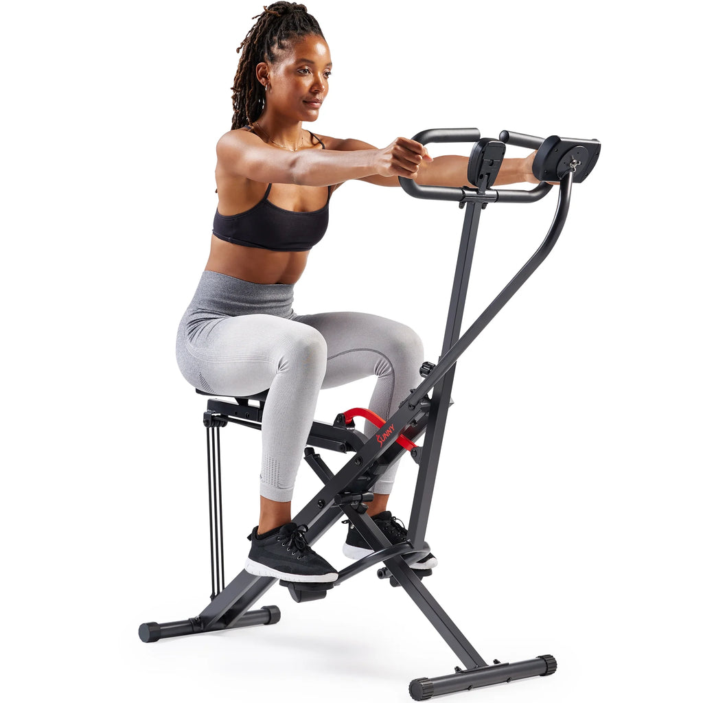 Smart Upright Row-N-Ride Exerciser, Squat Assist Trainer with Adjustable Resistance, Foldable H7821