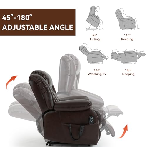 Black Leather Dual Motor Power Lift Recliner Chair G908