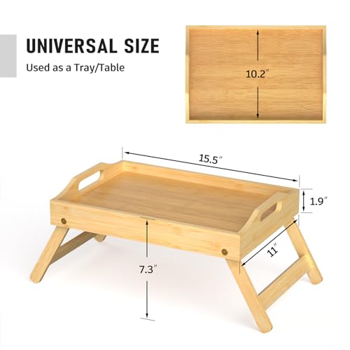 Bamboo Serving Tray with Folding Legs U7818