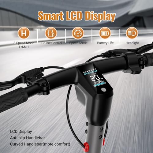 Electric Scooter with 10" Tires, 600W Peak Motor, 22 MPH Speed, 30 Miles Range, Dual Brakes, LCD Display R680222