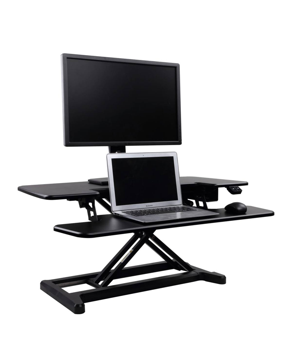 Black electric standing desk converter M477417