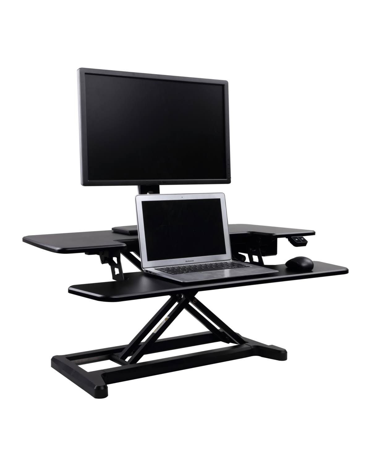 Black electric standing desk converter M477417