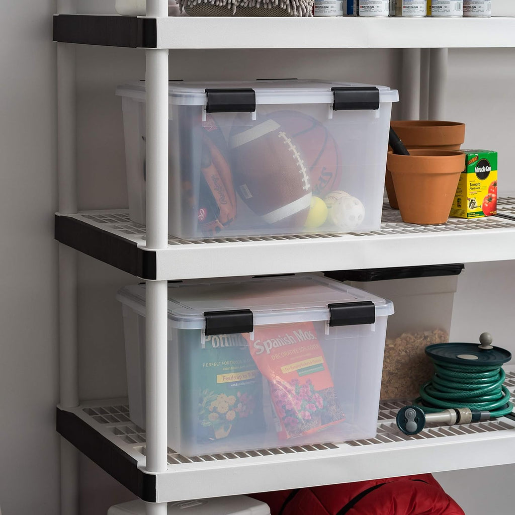 26.5 Quart and 46.6 Quart WEATHERPRO Plastic Storage Box with Lid and Seal R364