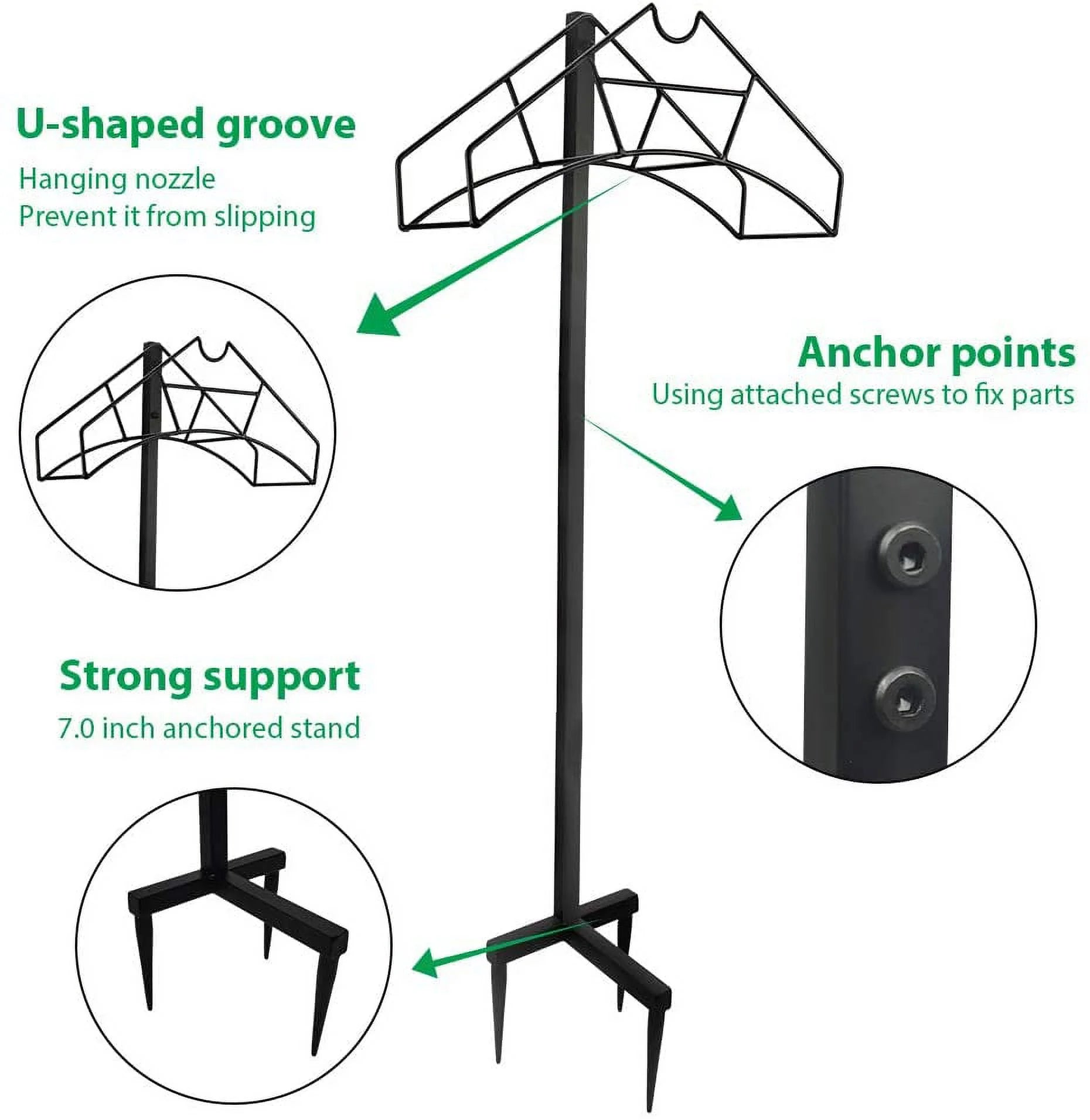 Black Heavy Duty Metal Garden Hose Holder B946