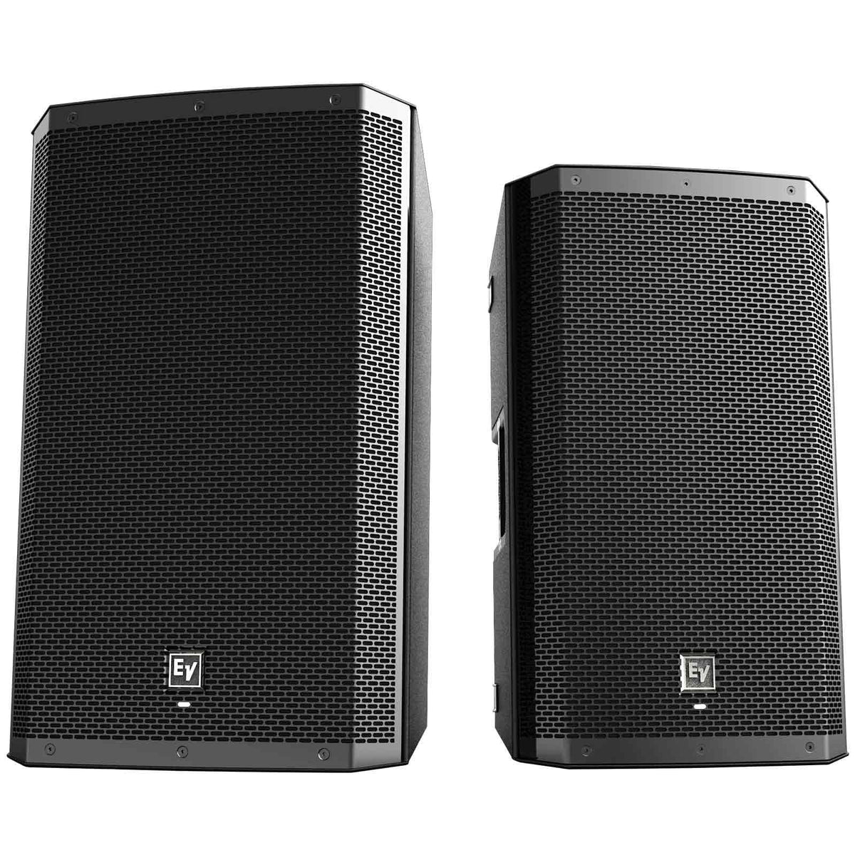 15" Powered Bluetooth Loudspeakers with Covers and XLR Connecting Cables C1294