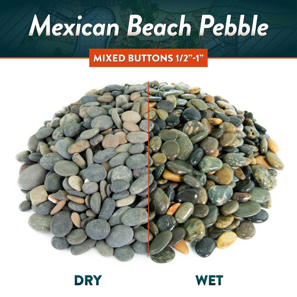 Mexican Beach Pebbles 40 lbs Smooth Round Stones W23177