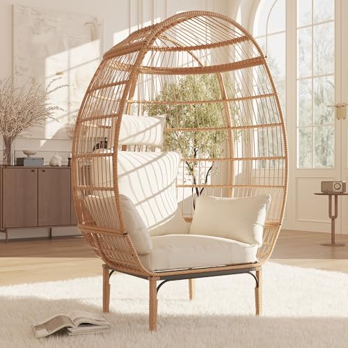 Oversized Wicker Egg Chair with 5 Cushions G166